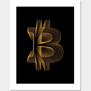 Bitcoin crypto gold modern typography art gift Posters and Art